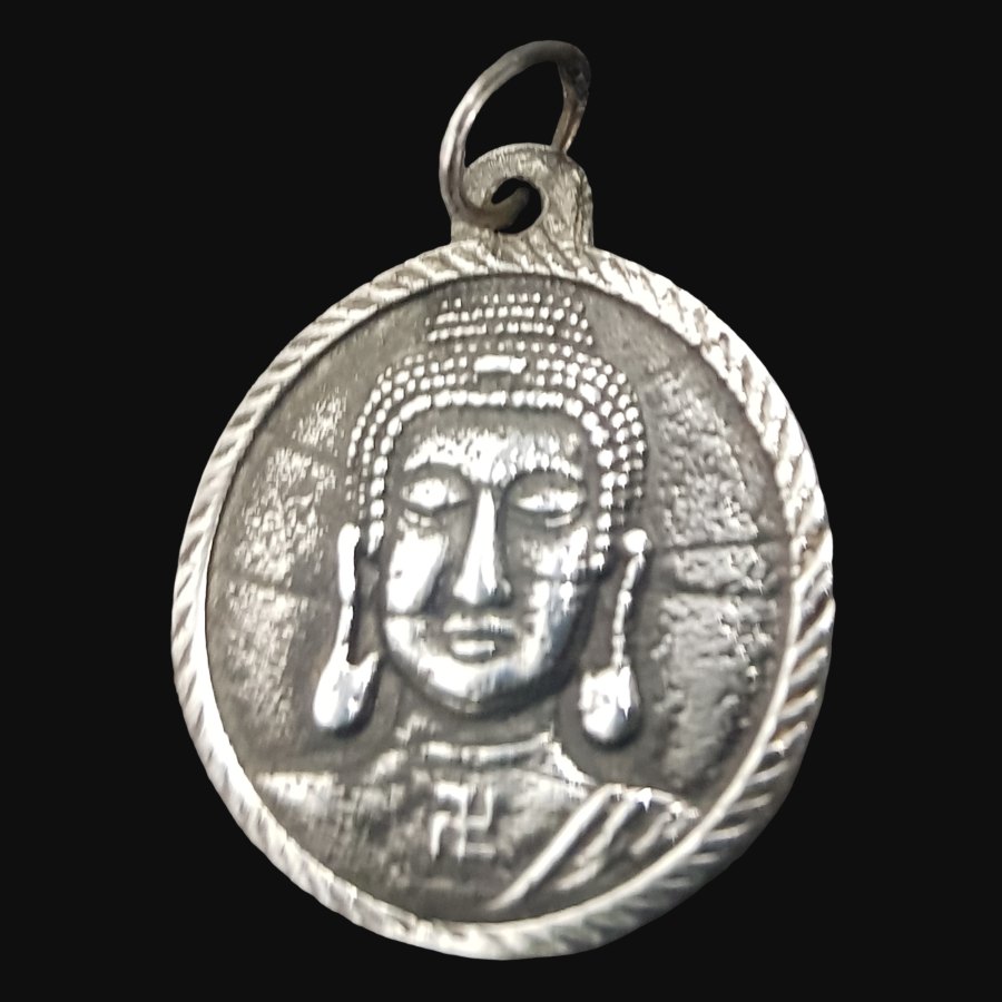 Dije Buda En Plata 2 Cm 3 Gr Budismo Art 973 - Imagen 2