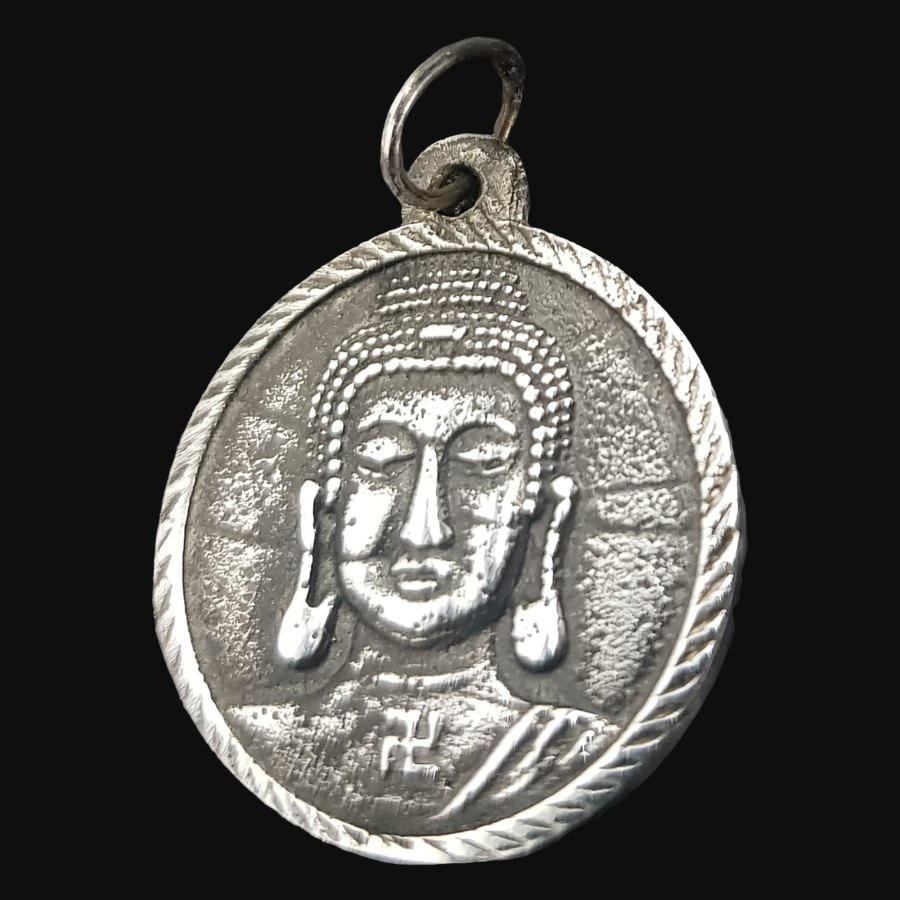 Dije Buda En Plata 2 Cm 3 Gr Budismo Art 973 - Imagen 3