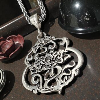 Dije Om Con Flor De Loto En Plata 3 Cm 7,3 Gr Art 985