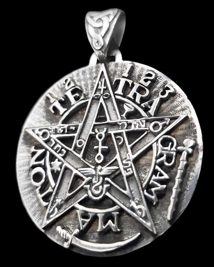 Dije Tetragramaton Exterminador Plata 4,5 Cm 22 Gr Art 1105 - Imagen 3