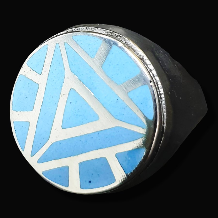 Anillo Iron Man Esmaltado En Plata 1,8 Cm 12 Gr Art 1435 - Imagen 2