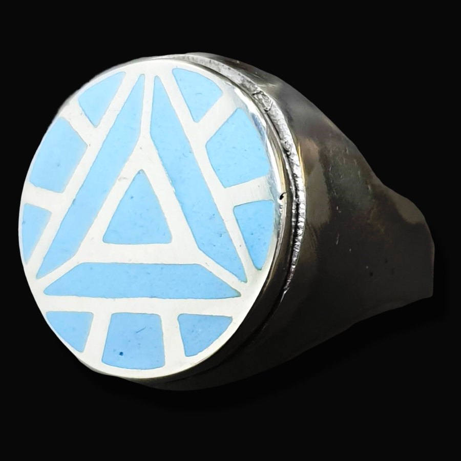 Anillo Iron Man Esmaltado En Plata 1,8 Cm 12 Gr Art 1435 - Imagen 3