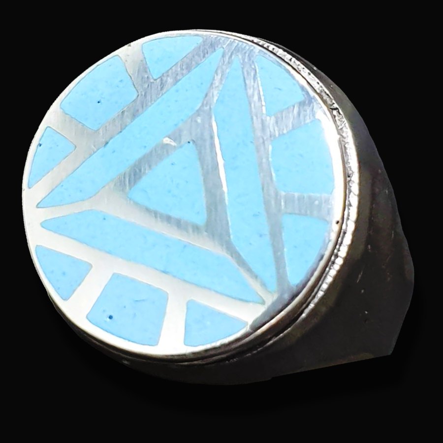 Anillo Iron Man Esmaltado En Plata 1,8 Cm 12 Gr Art 1435 - Imagen 5
