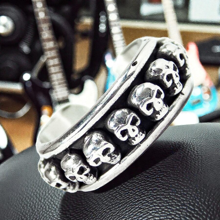 Anillo Calavera Calaveritas En Plata 1 Cm 13 Gr Art 1284