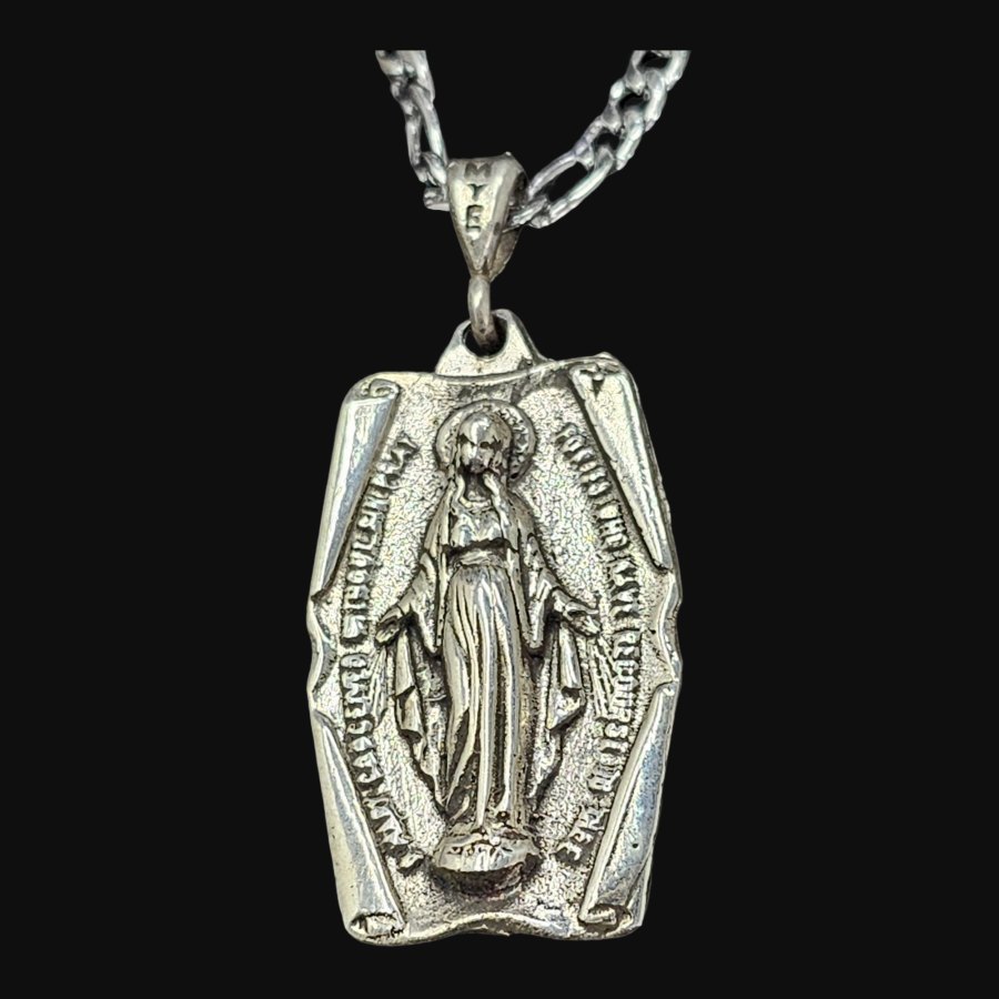 Dije Virgen Medalla Milagrosa En Plata 4 Cm 16 Gr Art 1424 - Imagen 3