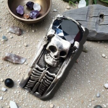 Anillo Calavera En Plata 1 Cm Piedra A Eleccion Art 242