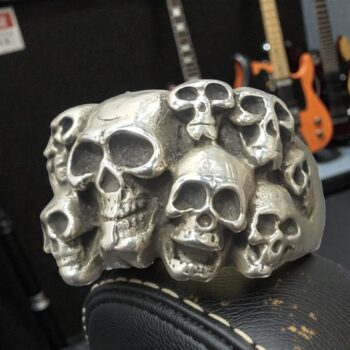 Anillo Calavera De Plata 2 X 1,5 Cm 17 Gr Art 340