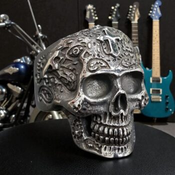 Anillo Calavera Con Cruz En Plata 3 X 2 Cm 25 Gr Art 402