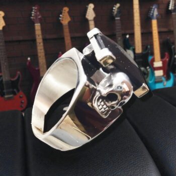 Anillo Calavera En Plata 1,2 Cm Piedra A Elegir Art 839