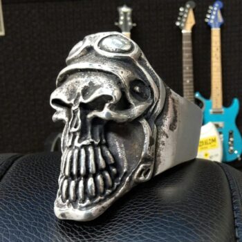 Anillo Calavera De Plata Aviador 3,5 X 2 Cm 22 Gr Art 863