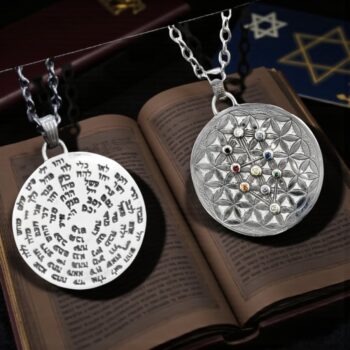 Dije 72 Nombres De Dios Y Flor De La Vida con Piedras En Plata Art 1465