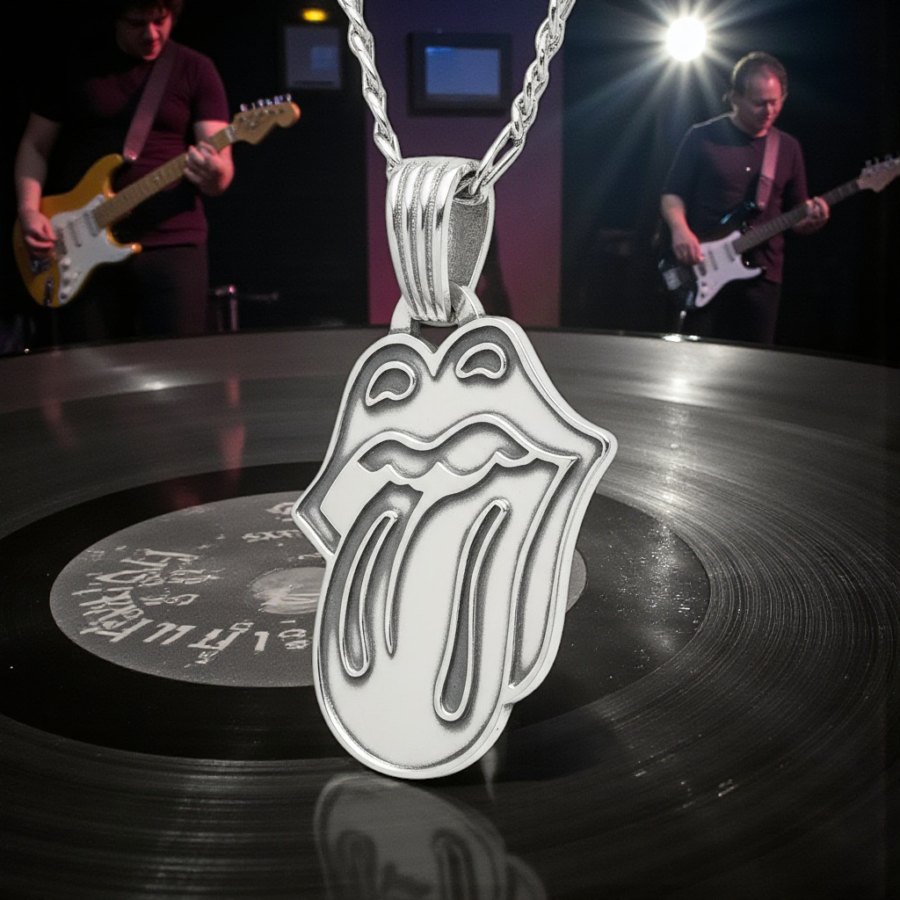 Dije Lengua Rolling Stones En Plata 3 X 2 Cm 5,5 Gr Art 1481