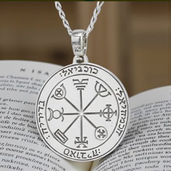 Dije Salomón Tercer Y Cuarto pentáculo consagrado a Mercurio 3 cm 9 Gr en plata 44 Sellos de Salomón Art 1487