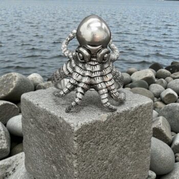 Anillo Pulpo En Plata Simbolo Resilencia y adaptación 3 X 2 Cm Art 1570