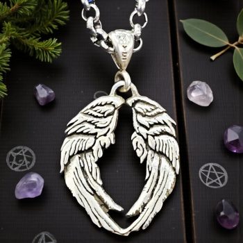 Medalla Ala Angel Doble En Plata 3,5 X 2,5 Cm 5,5 Gr Art 292