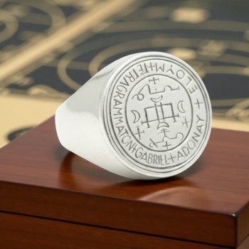 Anillo Sello Angelico Arcangel Gabriel 1.8 Cm Plata Art 37