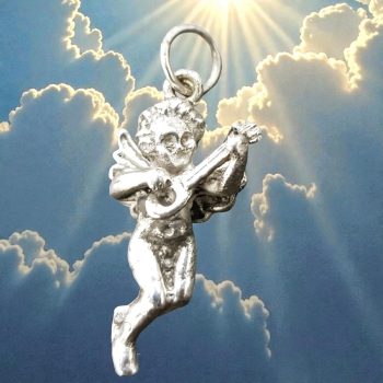 Dije Angel Musico Proteccion En Plata 2,5 Cm 3 Gr Art 568