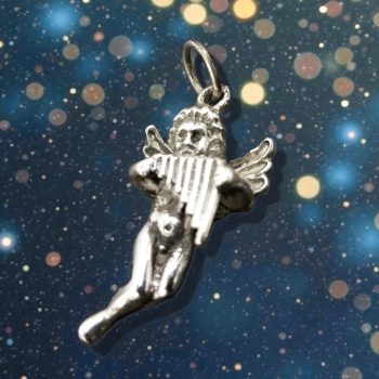 Dije Angel Musico Proteccion En Plata 2,5 Cm 3 Gr Art 569