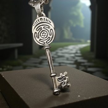 Dije Llave Hecate Y Nudo De Bruja Plata 6 Cm 11 Gr Art 1552