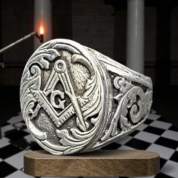 Anillo Masónico Grado Compañero Plata Masoneria Art 1581