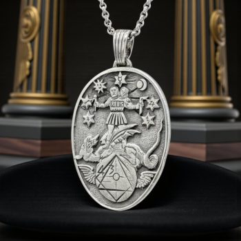 Dije Masónico Rebis En Plata 4 Cm 14 Gr Alquimia Art 1584