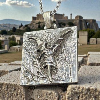 Dije Mito Griego Prometeo En Plata 16 Gr 3,5 Cm Art 1589