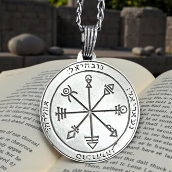 Dije Salomón Primer y segundo Pentaculo consagrado a Venus en Plata 3 Cm 9 Gr 44 Sellos de Salomón Art 1591