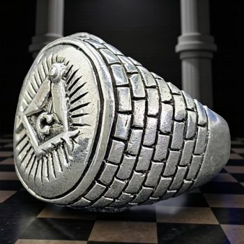 Anillo Masónico Maestro Damero En Plata Masoneria Art 1629