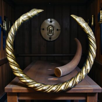 Brazalete Vikingo Cuervo Bronce Para Muneca Pequena Art 28