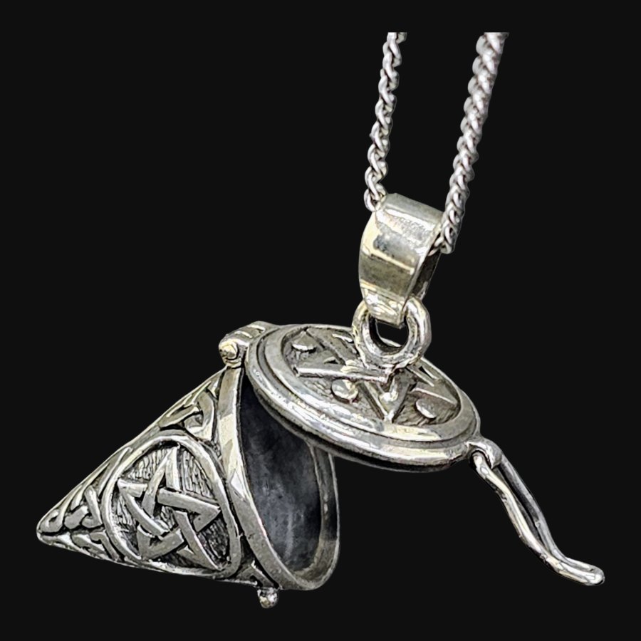 Dije Wicca Péndulo Con Pentaculo Plata 3 Cm 11 Gr Art 1633 - Imagen 2