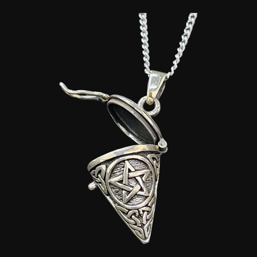 Dije Wicca Péndulo Con Pentaculo Plata 3 Cm 11 Gr Art 1633 - Imagen 3