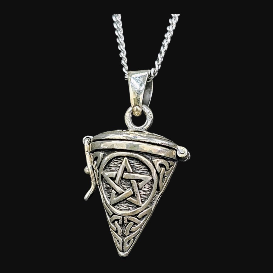 Dije Wicca Péndulo Con Pentaculo Plata 3 Cm 11 Gr Art 1633 - Imagen 4
