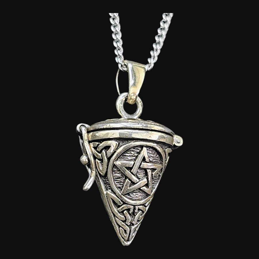 Dije Wicca Péndulo Con Pentaculo Plata 3 Cm 11 Gr Art 1633 - Imagen 5