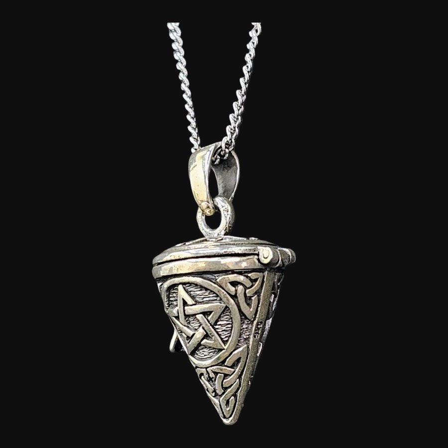 Dije Wicca Péndulo Con Pentaculo Plata 3 Cm 11 Gr Art 1633 - Imagen 6