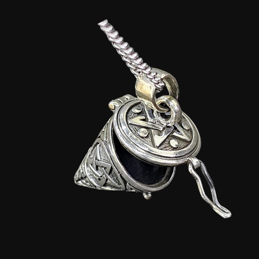 Dije Wicca Péndulo Con Pentaculo Plata 3 Cm 11 Gr Art 1633 - Imagen 7