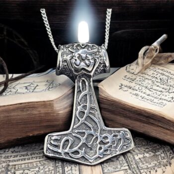 Mjolnir Thor Fenrir Vikingo En Plata 3,5 Cm 12 Gr Art 1638