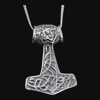 Mjolnir Thor Fenrir Vikingo En Plata 3,5 Cm 12 Gr Art 1638