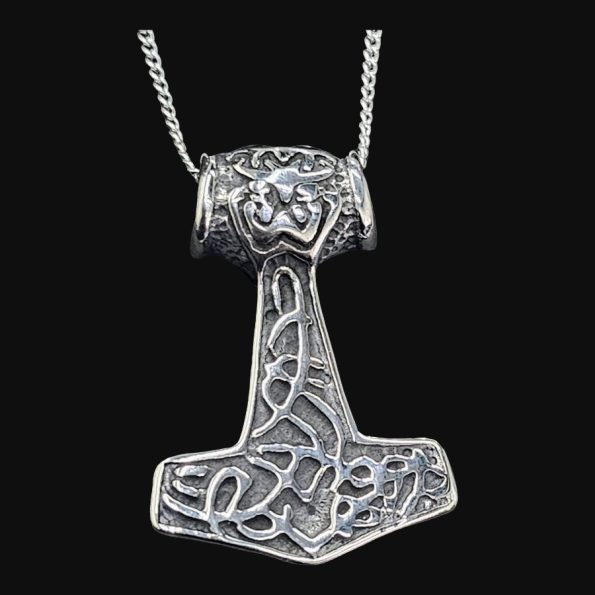 Mjolnir Thor Fenrir Vikingo En Plata 3,5 Cm 12 Gr Art 1638 - Imagen 3