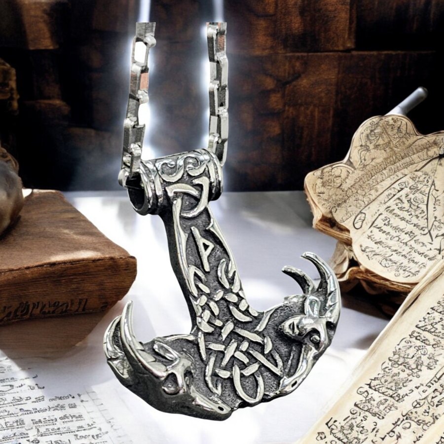 Mjolnir Thor Fenrir Vikingo En Plata 4 Cm 28 Gr Art 1639