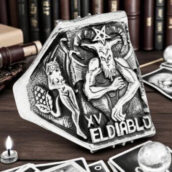 Anillo Carta 15 del Tarot Rider El Diablo En Plata 13 Gr 2 X 1,5 Cm Art 1317