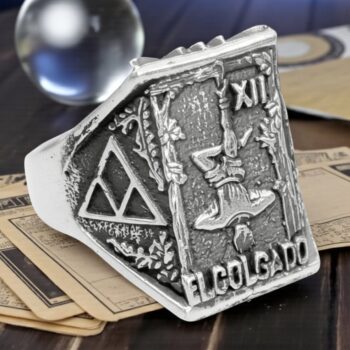 Anillo Carta 12 del Tarot El Colgado En Plata 13 Gr 2 X 1,5 Cm Art 1372