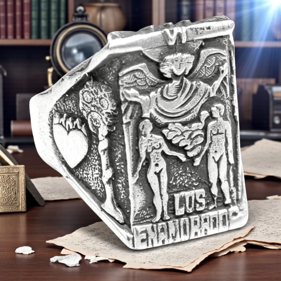Anillo Carta 6 del Tarot Rider Los Enamorados Plata 13 Gr 2 X 1,5 Cm Art 1383