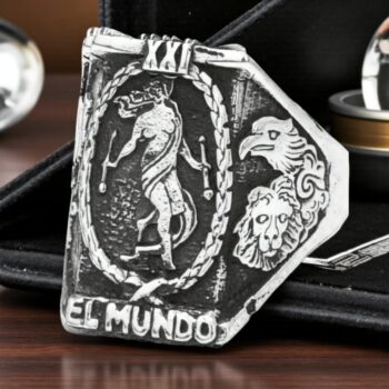 Anillo Carta 21 del Tarot Rider El Mundo Plata 13 Gr 2 X 1,5 Cm 13 Gr Art 1385