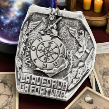 Anillo Carta 10 del Tarot La Rueda de la Fortuna en Plata 13 Gr 2 X 1,5 Cm Art 1427