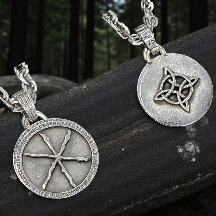 Dije Nudo Y Pisada De Bruja En Plata 2,5 Cm 9 Gr Art 1655