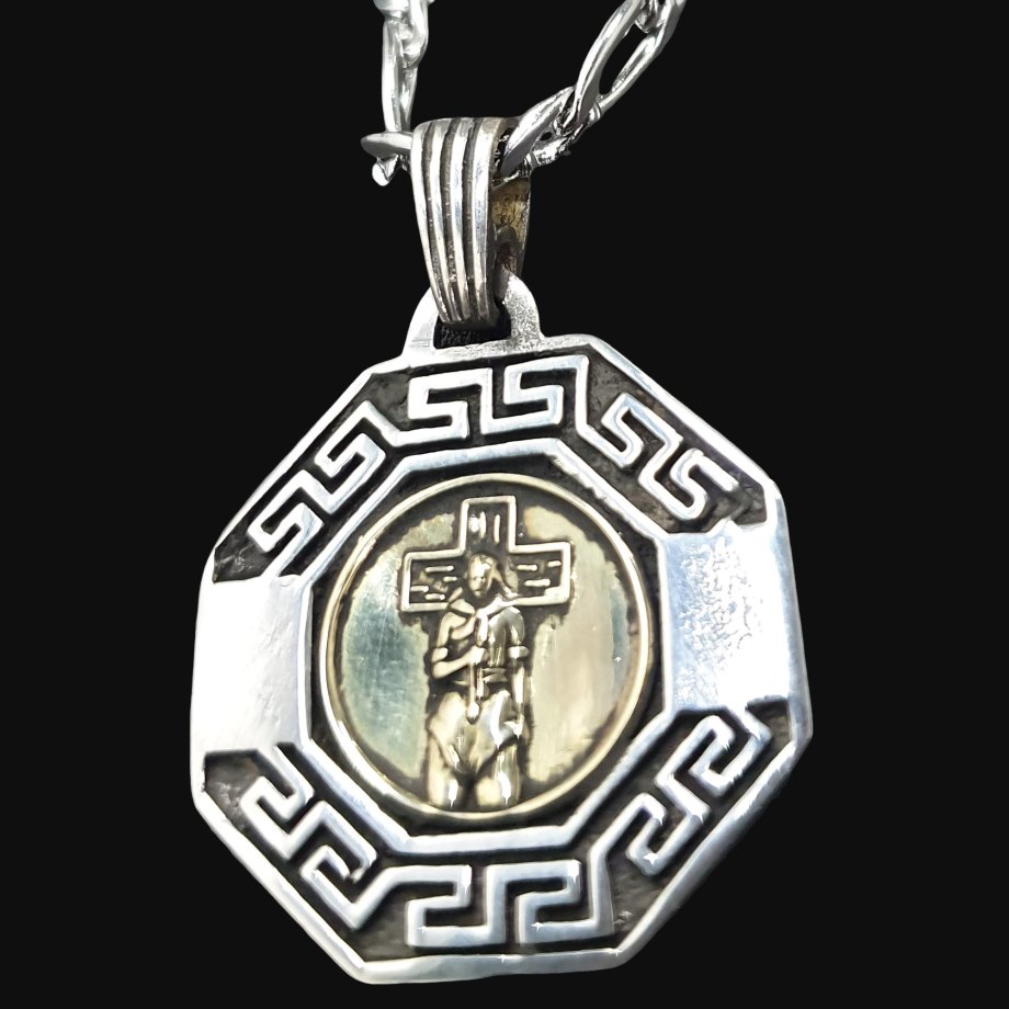 Dije Plata Y Oro Duble Gauchito Gil Plata 4 Cm 8 Gr Art 1234 - Imagen 2