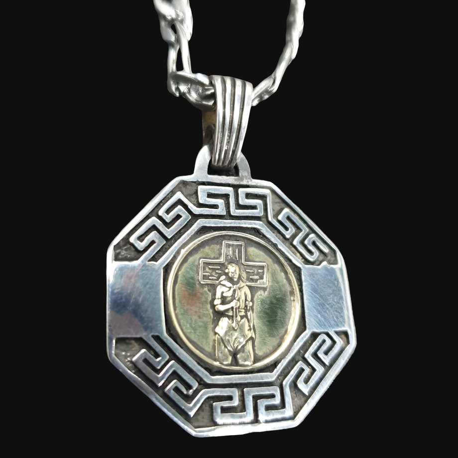Dije Plata Y Oro Duble Gauchito Gil Plata 4 Cm 8 Gr Art 1234 - Imagen 3