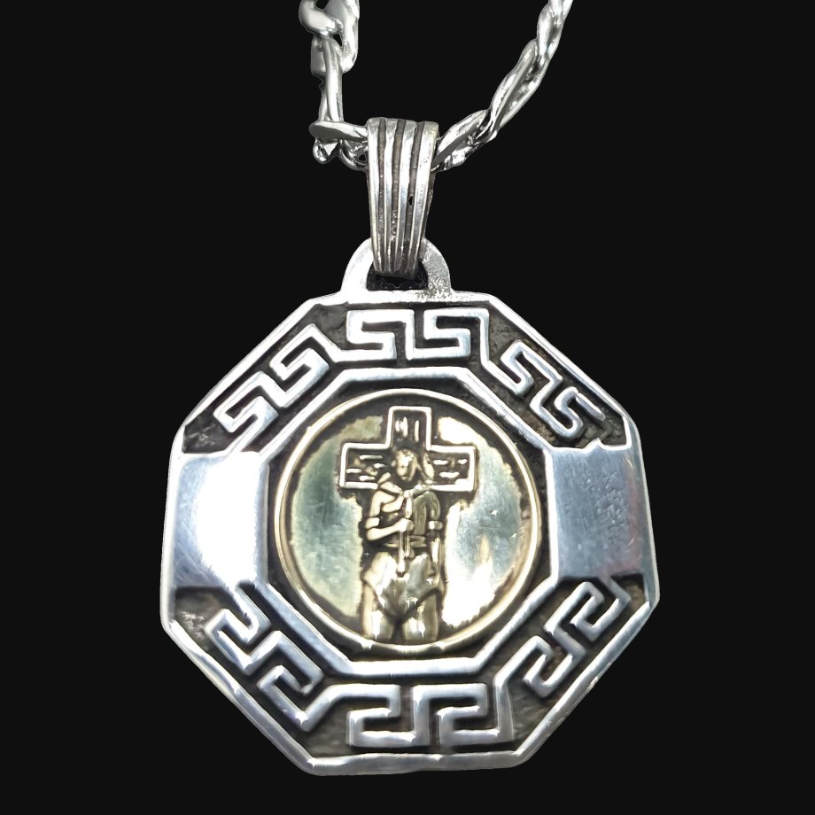 Dije Plata Y Oro Duble Gauchito Gil Plata 4 Cm 8 Gr Art 1234 - Imagen 4