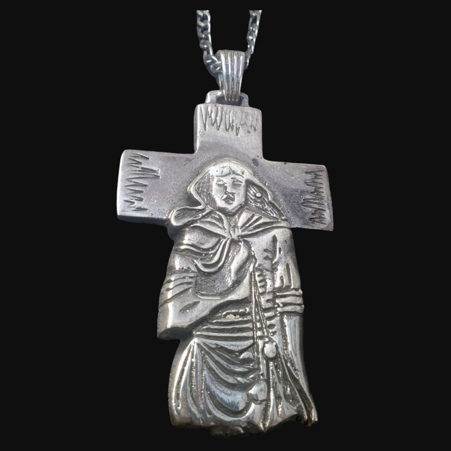 Dije Gauchito Gil En Plata macizo 6 X 4 Cm 24 Gr Art 1288 - Imagen 5