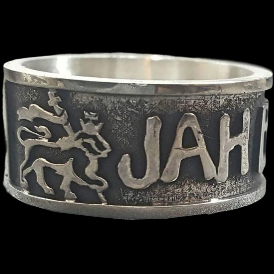 Anillo Leon Judah Rastafari Jah Bless Plata 0.8 Cm Art 33 - Imagen 5